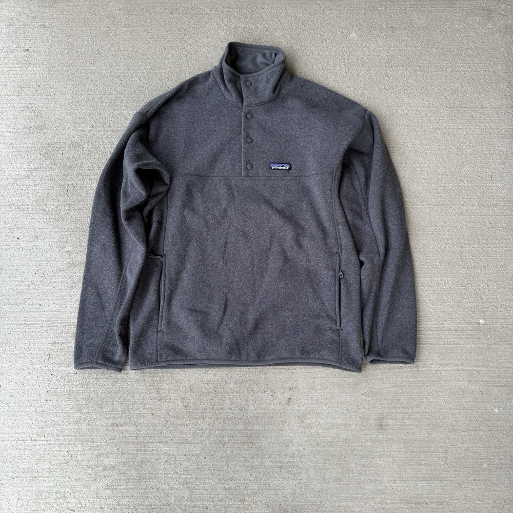 Patagonia‎ Better Sweater 1/4 Zip Pullover Mens Medium Gray Lightweight Fleece